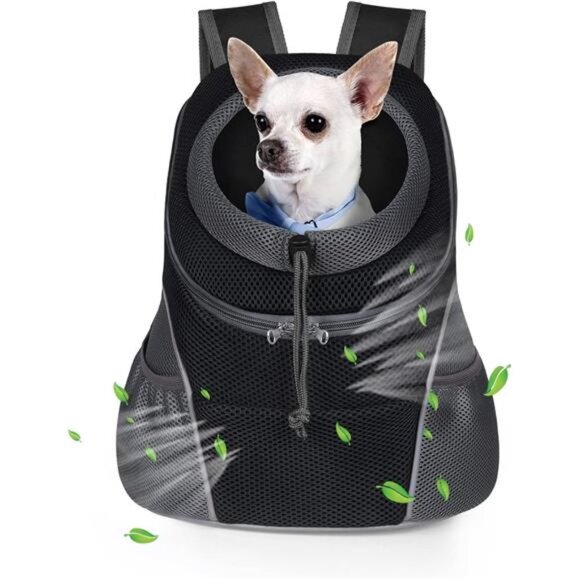 Dog Carrier Backpack Side Storage Pockets Dog Backpack Carrier Adjustable Straps - Picture 1 of 7